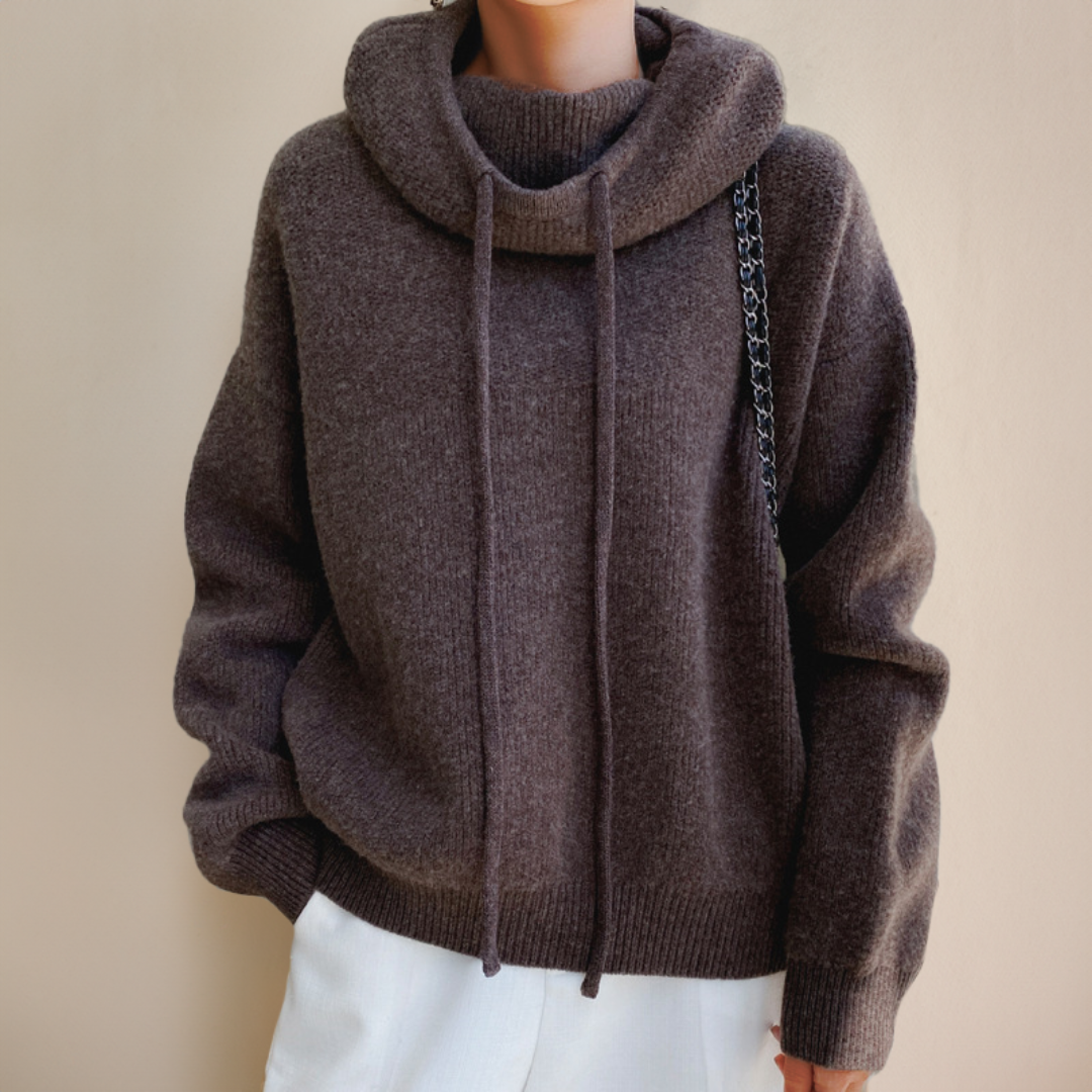 Soft cowl neck sweater for women | Maude -3