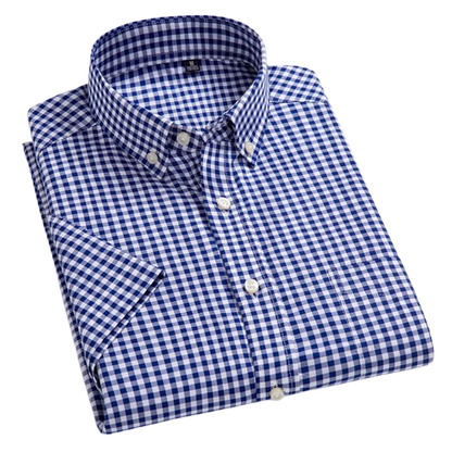 Button-up checked classic no sales shirt for men | Quentin -1