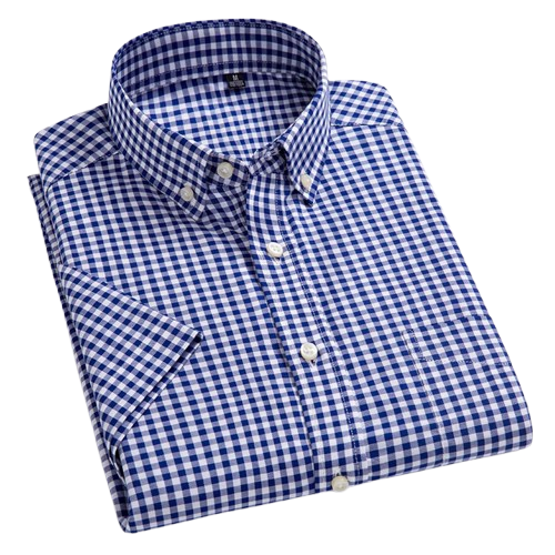 Button-up checked classic no sales shirt for men | Quentin -1