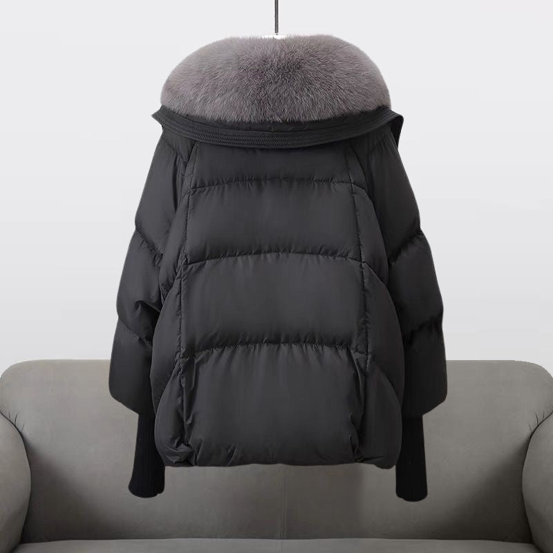 Length puffer statement collar jacket for women | Extended -4