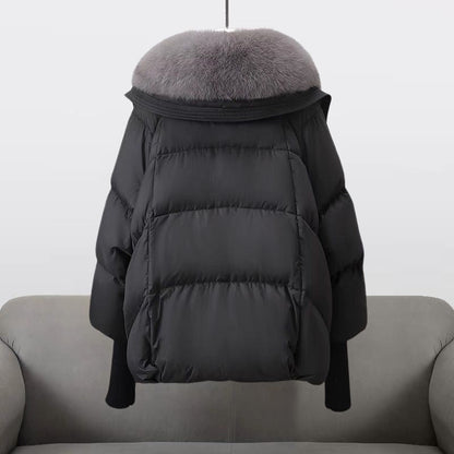 Length puffer statement collar jacket for women | Extended -4