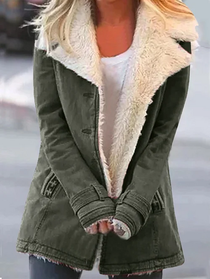 Winter warm collar lined jacket for women | Leah -1