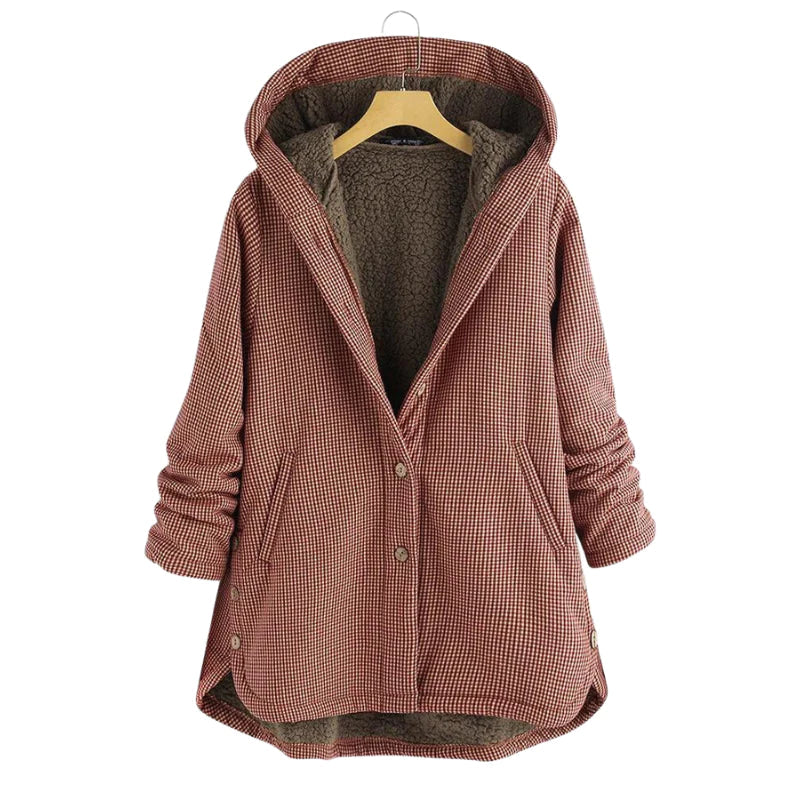 Winter vintage elegant hood jacket for women | Greta -3