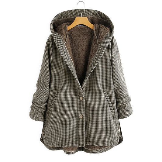 Winter vintage elegant hood jacket for women | Greta -1