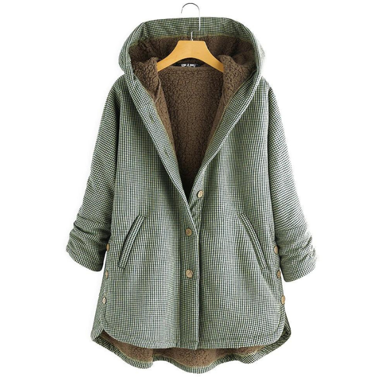 Winter vintage elegant hood jacket for women | Greta -2