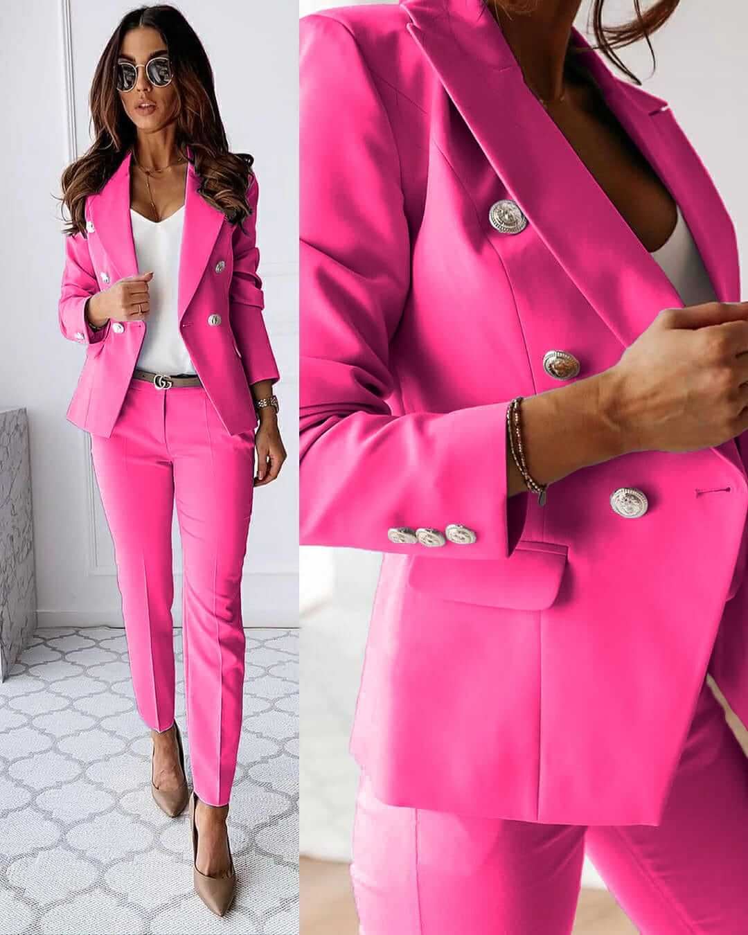 Women’s tailored pants suit set jacket for women | Elena -3