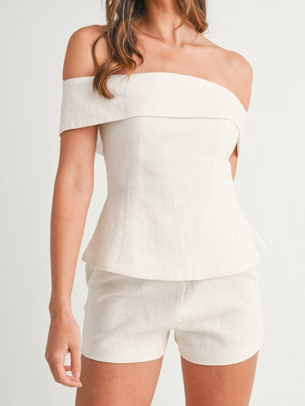 Women’s cropped button two-piece suit suit for women | Marlowe -9
