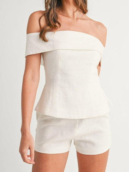 Women’s cropped button two-piece suit suit for women | Marlowe -9
