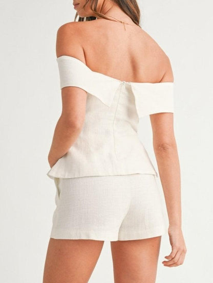 Women’s cropped button two-piece suit suit for women | Marlowe -13