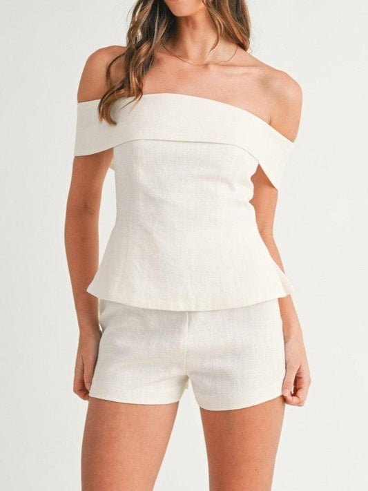 Women’s cropped button two-piece suit suit for women | Marlowe -1