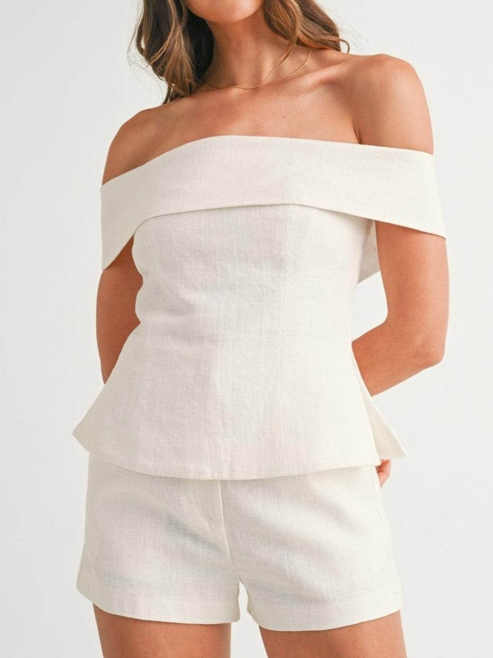 Women’s cropped button two-piece suit suit for women | Marlowe -3