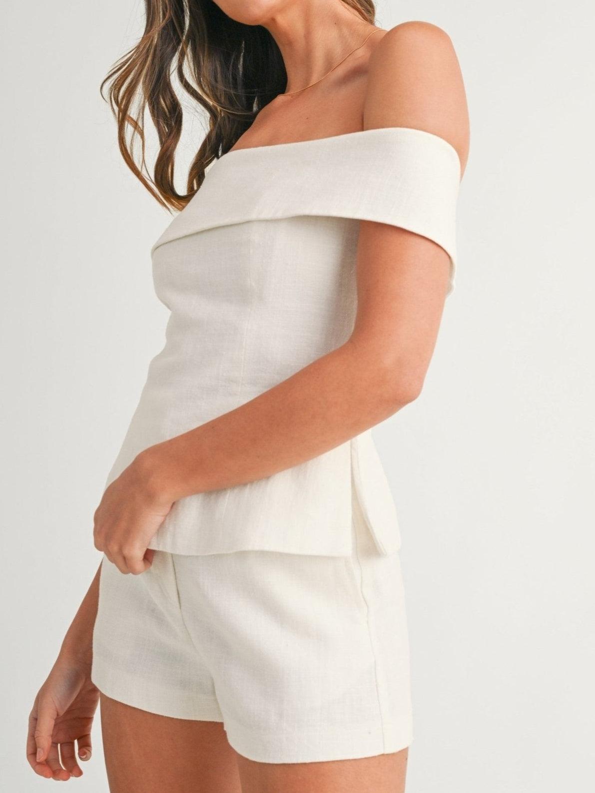 Women’s cropped button two-piece suit suit for women | Marlowe -11