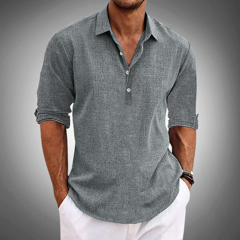 Classic cotton linen shirt for men | Sammy -2