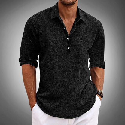 Classic cotton linen shirt for men | Sammy -3