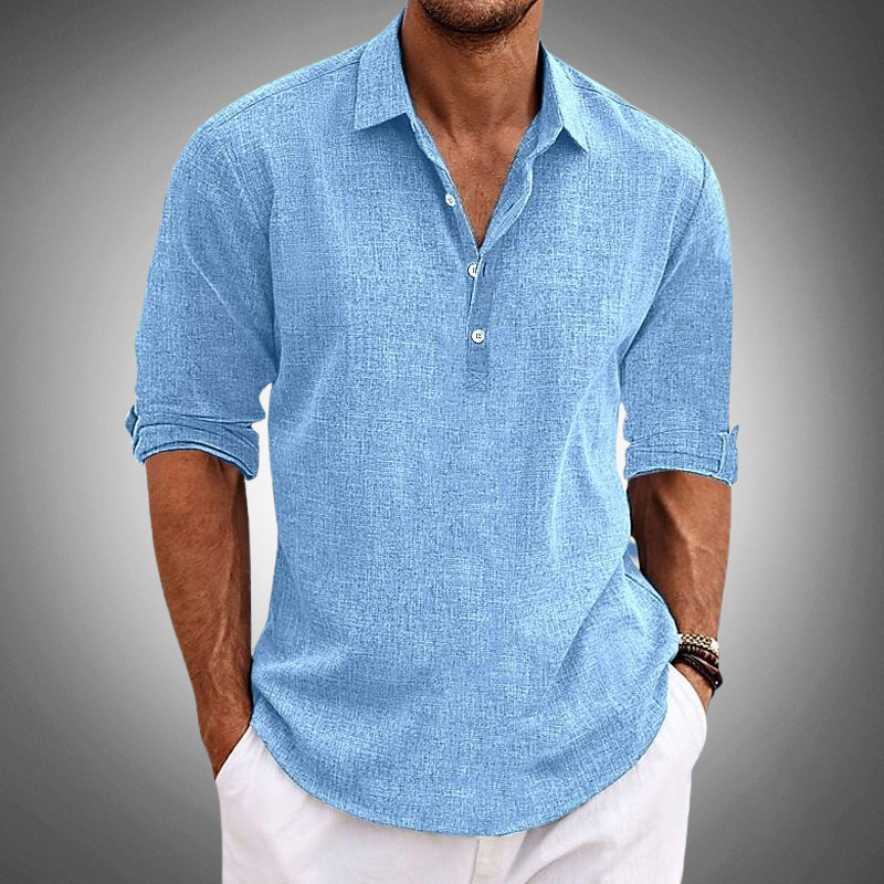 Classic cotton linen shirt for men | Sammy -1