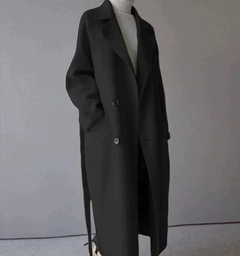 Long tailored winter timeless elegance coat for women | Seraphine -2