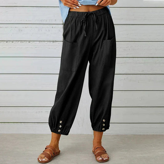 Casual cotton trousers for women | Pearl -1