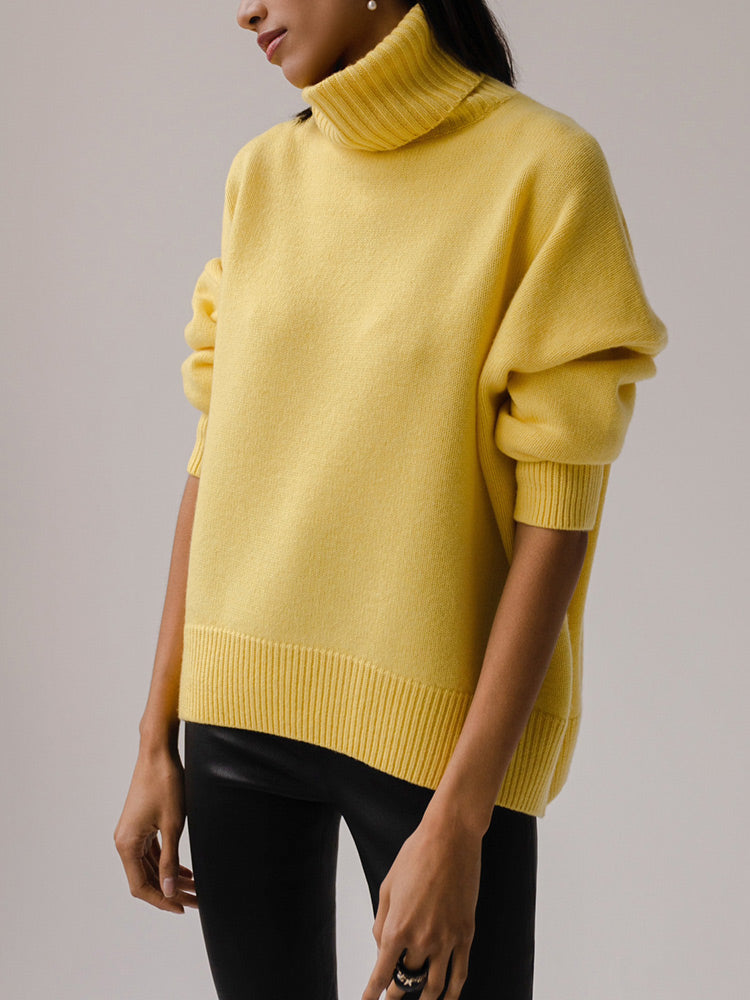 Oversized high collar sweater for women | Sabine -2