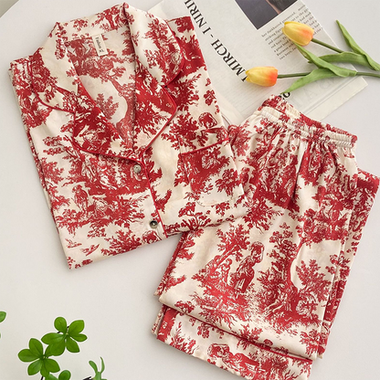 Pyjamas floral chic print set for women | Erza -5