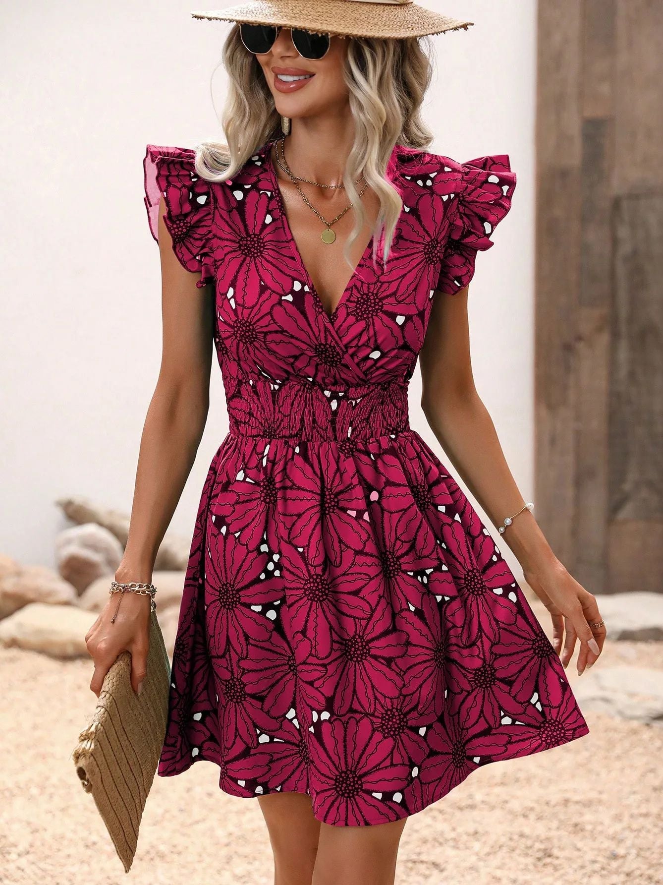 Short vibrant dress for women | Freja -3