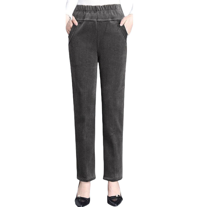 High-waisted comfortable cut trousers for women | Umber -3