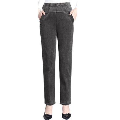 High-waisted comfortable cut trousers for women | Umber -3