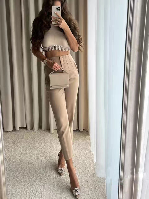 High-waisted vintage trousers for women | Florence -3