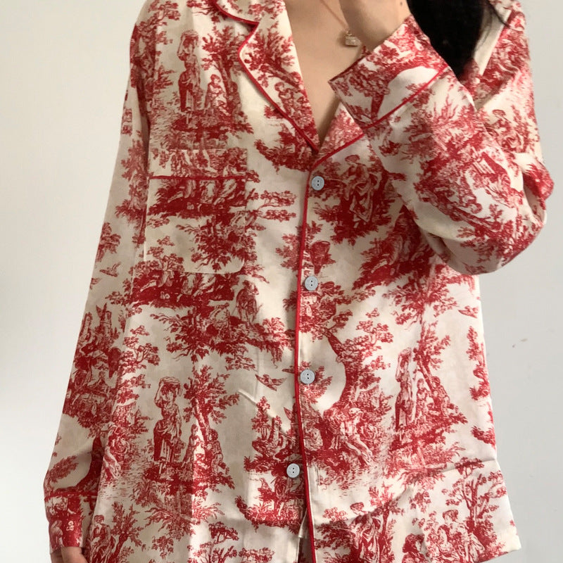 Pyjamas floral chic print set for women | Erza -1