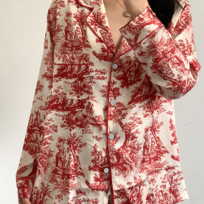 Pyjamas floral chic print set for women | Erza -1