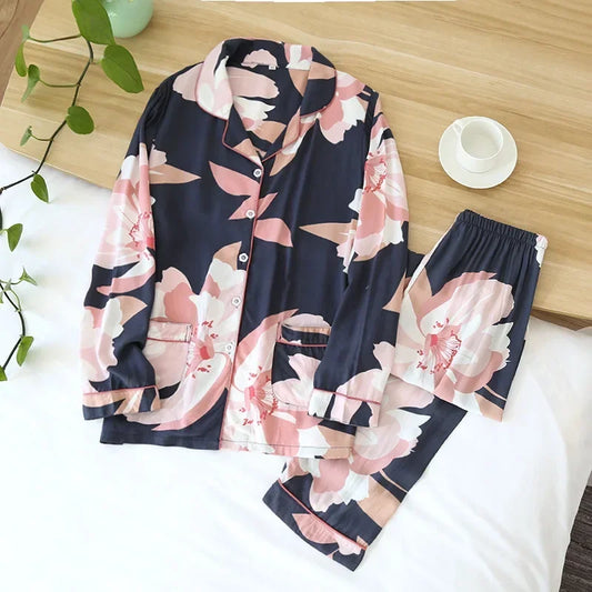 Luxurious pyjamas long-sleeve set for women | Priscilla -1