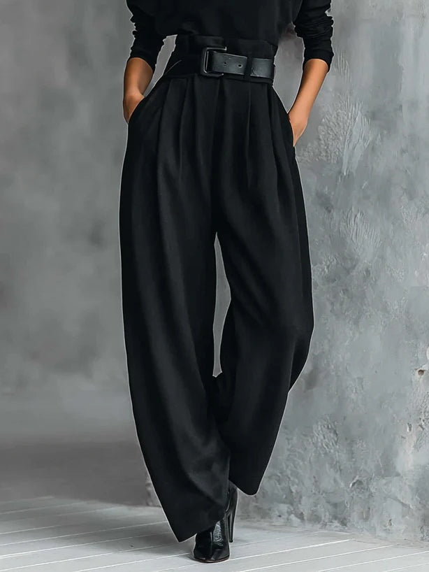 Two-piece set straight-leg pants turtleneck for women | All -4