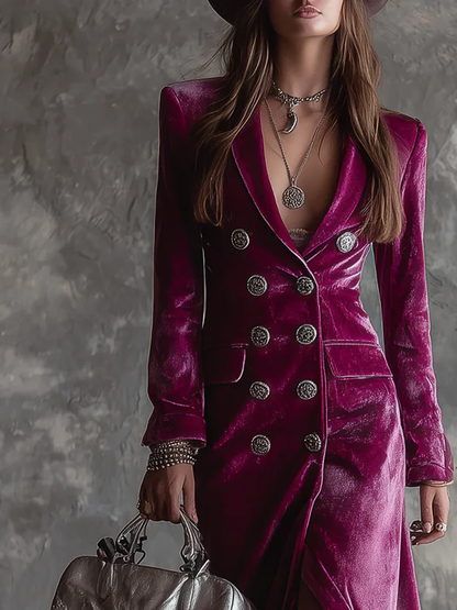 Long structured blazer dress for women | Isaline -2
