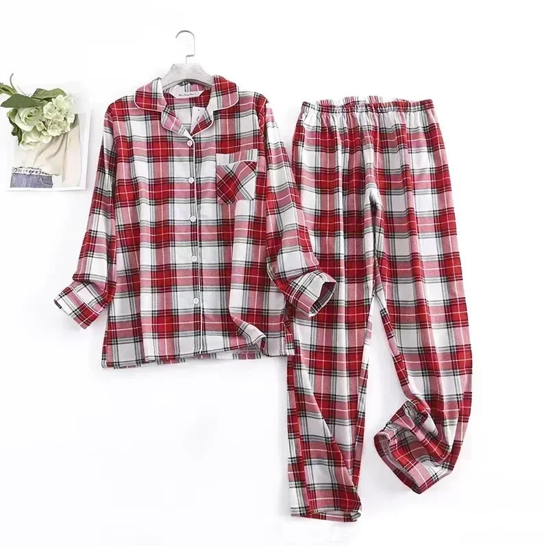 Pyjamas checked cotton set for women | Ovelia -4