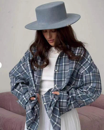 Checked timeless shirt for women | Maple -2