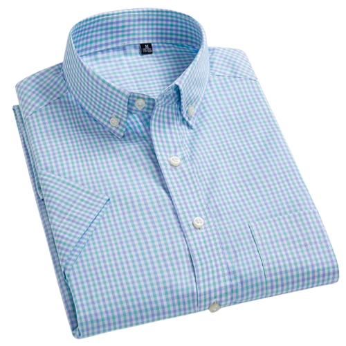 Button-up checked classic no sales shirt for men | Quentin -3