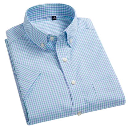 Button-up checked classic no sales shirt for men | Quentin -3