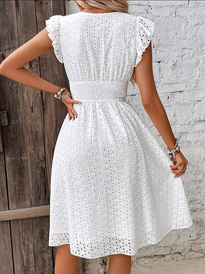 Sleeves ruffled dress for women | Sara -2