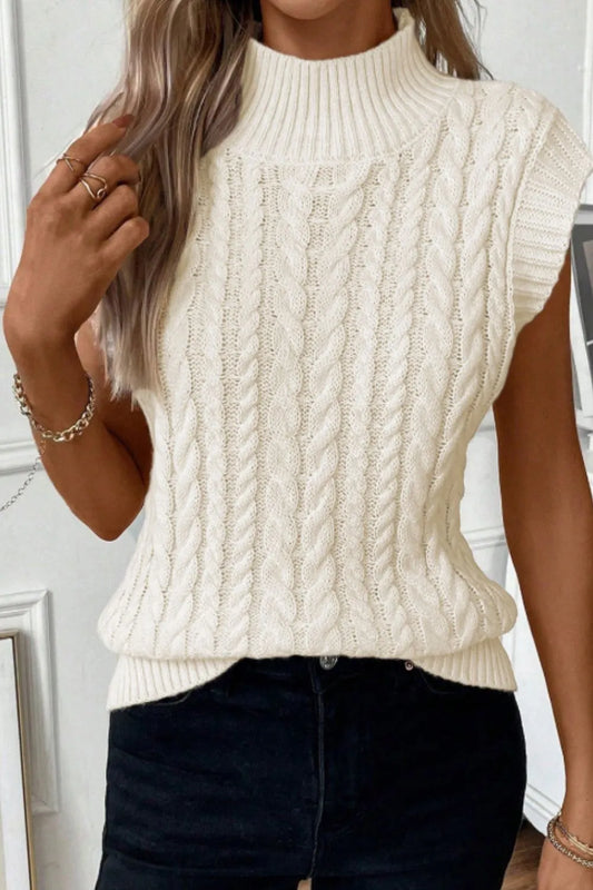 Sleeveless knit sweater autumn pullor top for women -1