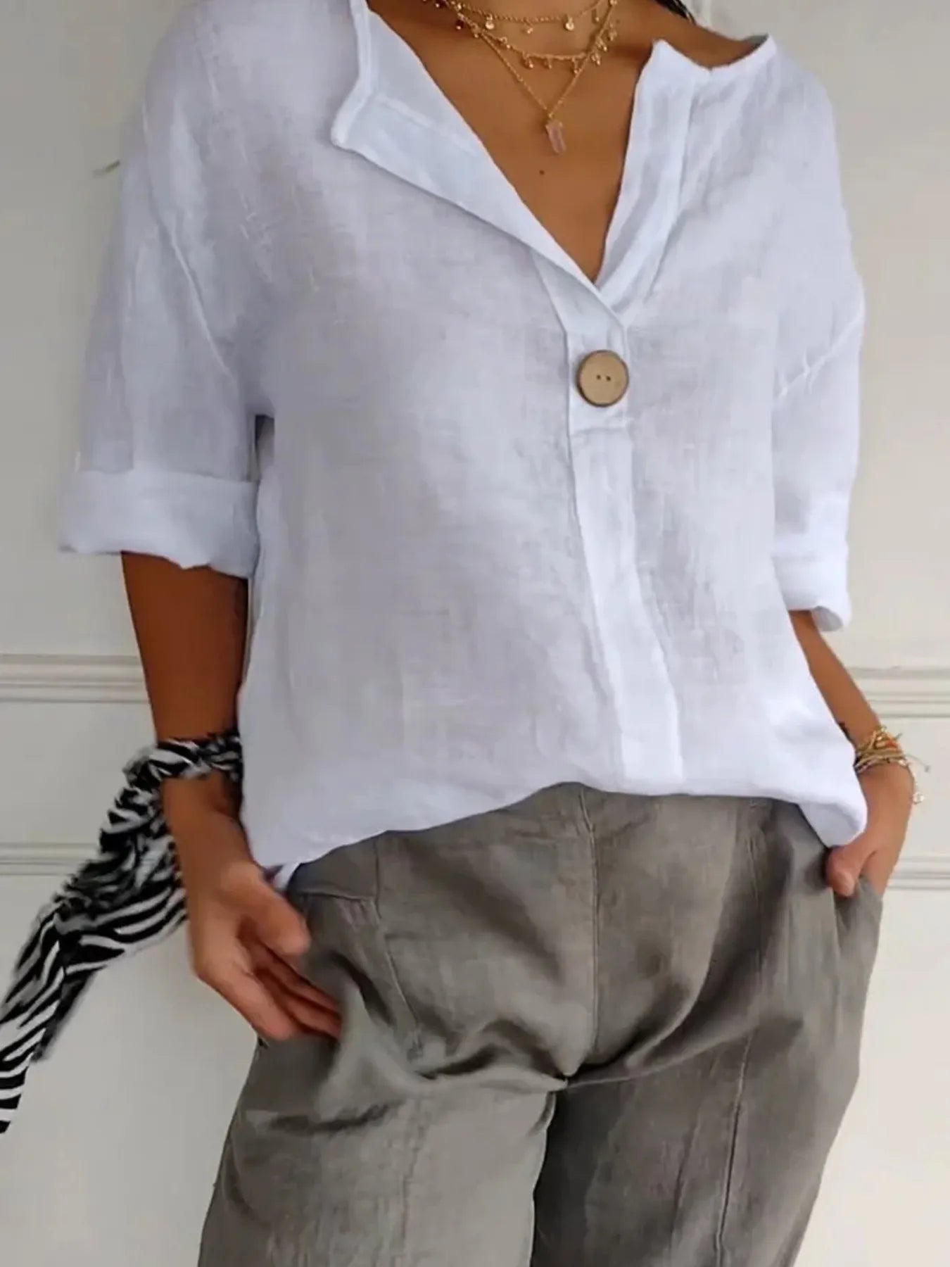 Casual large size blouse for women -11