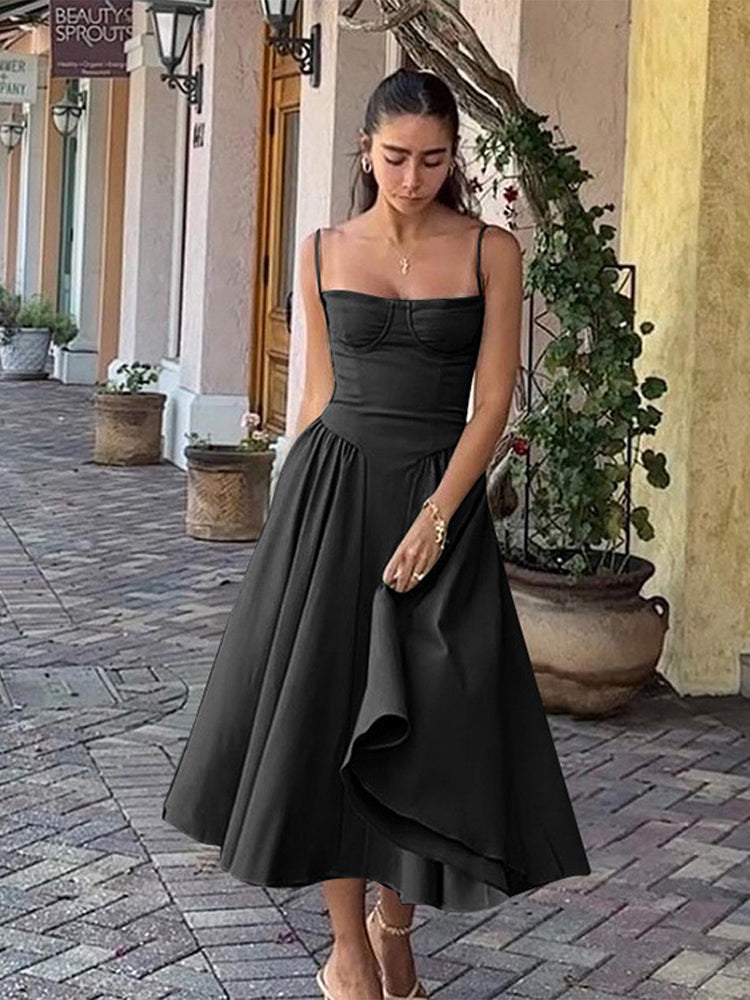 Pleated vintage charm dress for women | Bella -2