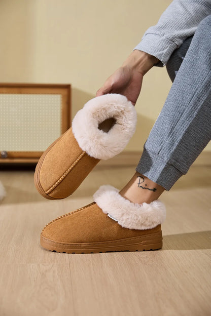 Slip-on faux fur slippers for women | Platform sole -7