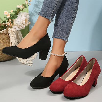 Toe wide heel stable pumps for women | Solina -4