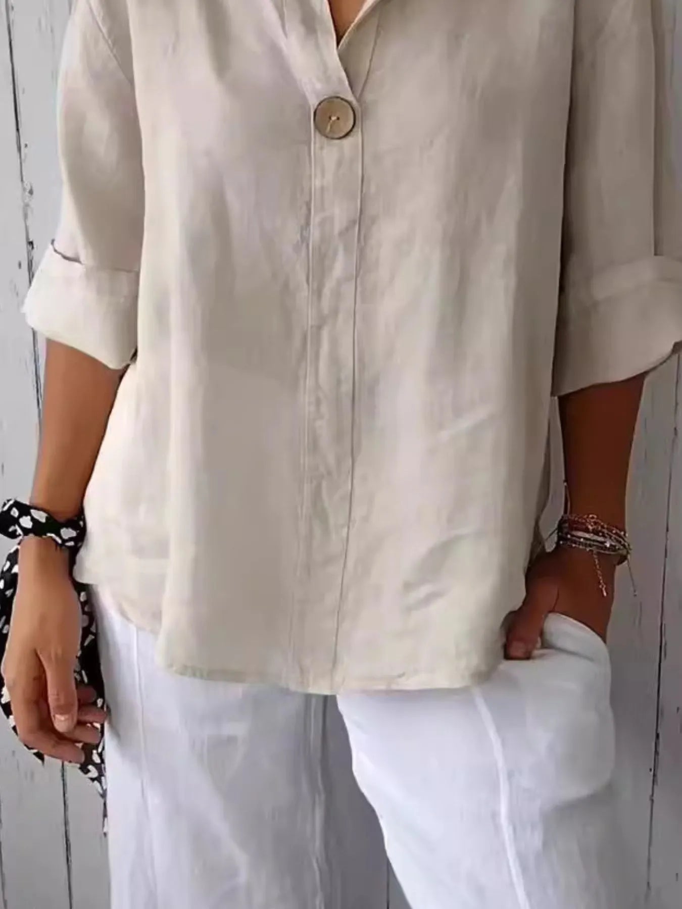 Casual large size blouse for women -3