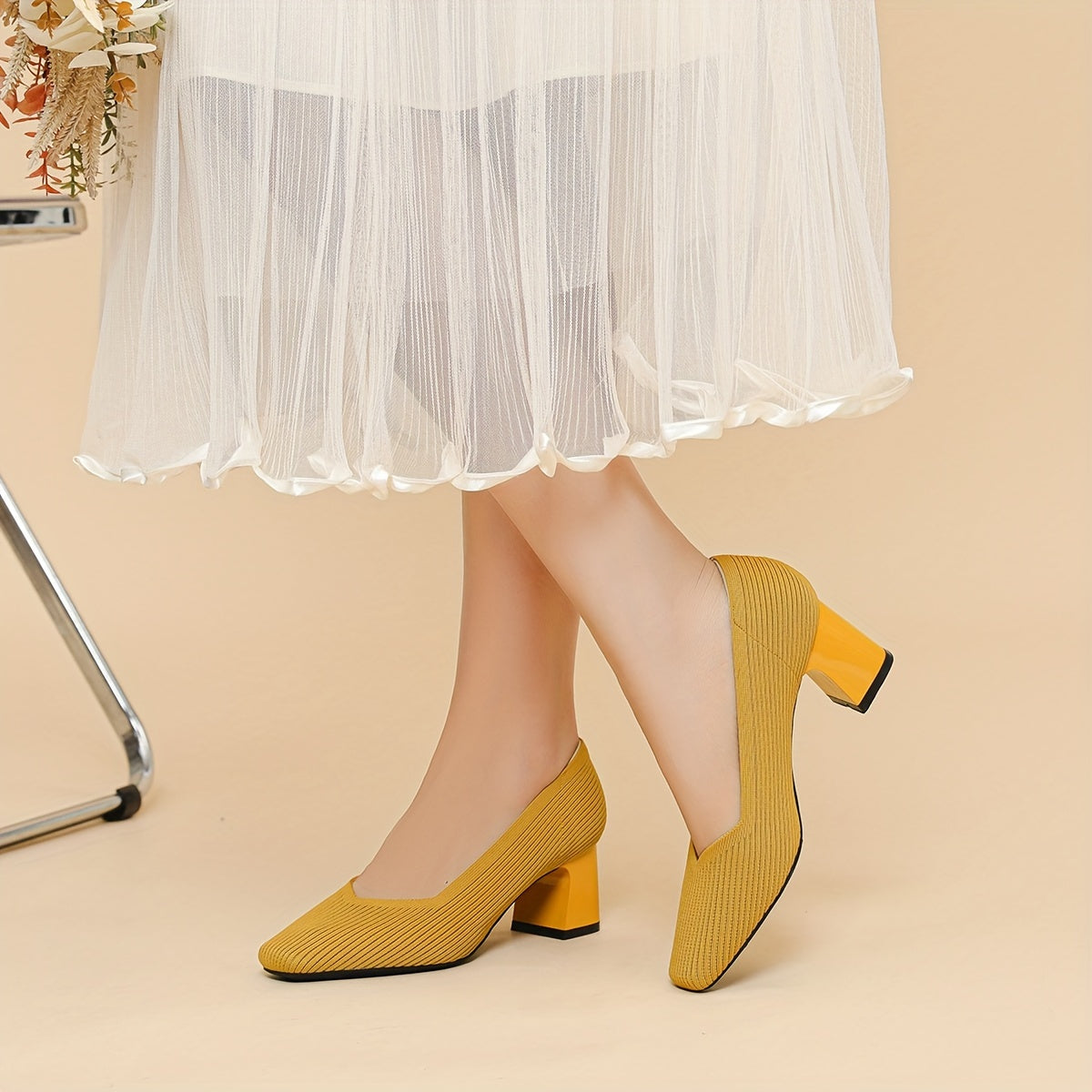Elegant heeled stable pumps for women | Ameline -3