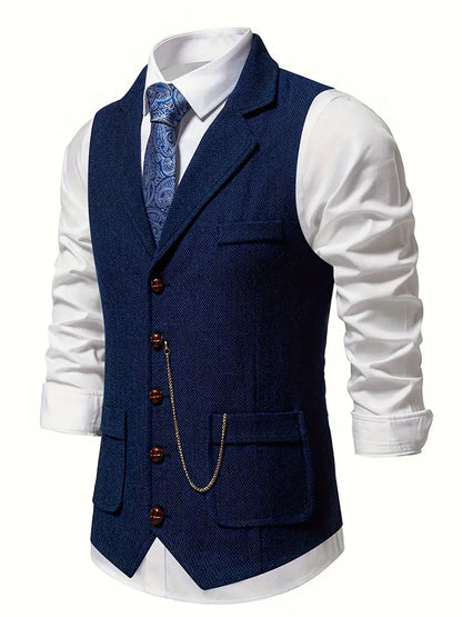 Elegant fitted cut vest for men | Valerio -3