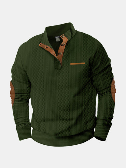 Knit cable-knit high collar structured sweater for men | Adrien -9