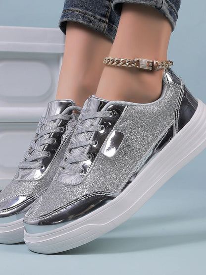Walking platform casual shoes metallisees sneakers for women | Carine -5