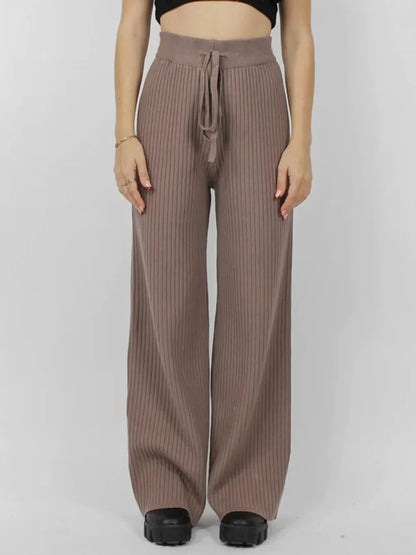 Leg casual high-waisted trousers for women | Wide -7