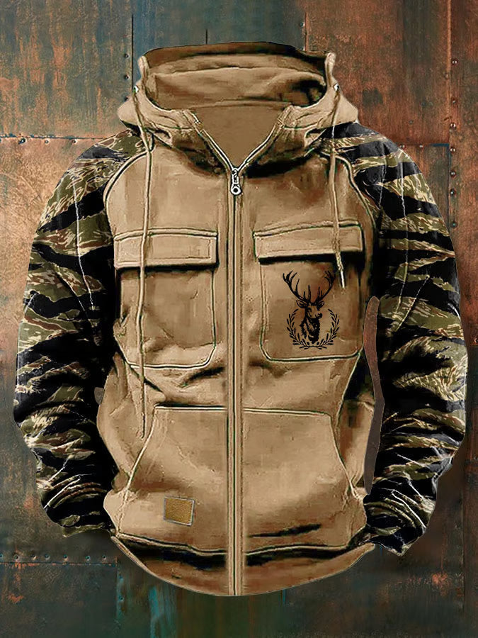 Zip multi-pocket structured design hoodie for men | Ardan -4