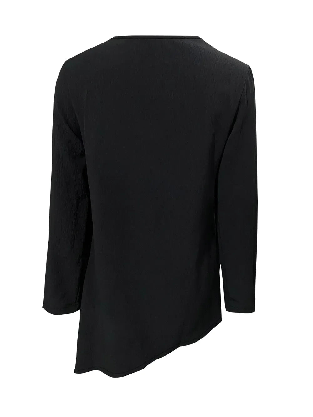 Asymmetric long-sleeve blouse for women -2